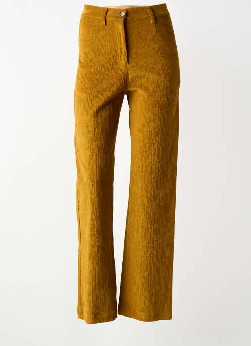 Pantalon drept închidere cu fermoar sub clapetă cu nasturi mărime normală galben MOMONI femme