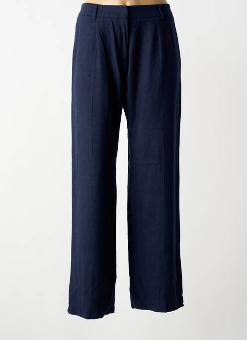 Pantalon larg închidere cu fermoar sub clapetă cu cârlig mărime normală albastru MODETROTTER femme