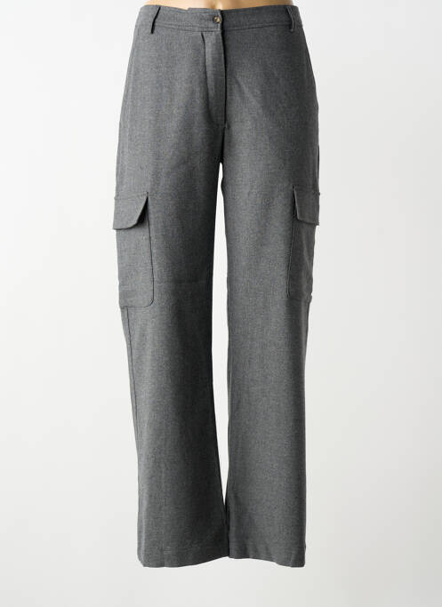 Pantalon larg închidere cu fermoar sub clapetă cu nasturi mărime normală gri DIEGA femme