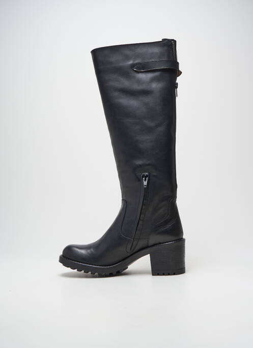 Cizme țesătură satinată toc de 4 la 6 cm negru NGY femme