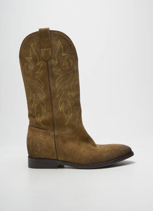 Cizme vârf rotund toc plat până la 3 cm maro STRATEGIA femme