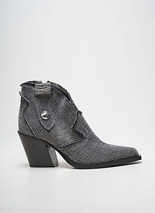 Botine/ghete vârf ascuțit toc de 7 la 9 cm gri FRU.IT femme