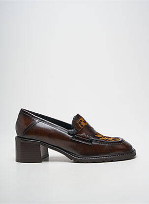 Mocasini material neted toc de 4 la 6 cm maro PONS QUINTANA femeie