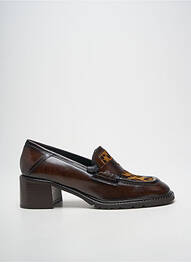 Mocasini material neted toc de 4 la 6 cm maro PONS QUINTANA femeie