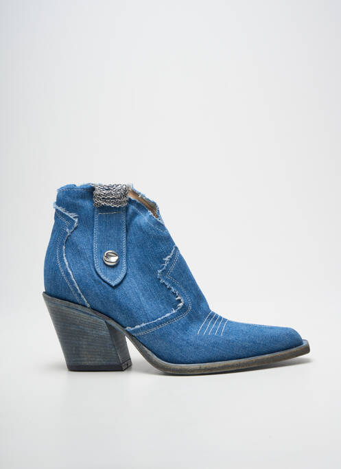 Botine/ghete vârf ascuțit toc de 7 la 9 cm albastru FRU.IT femme