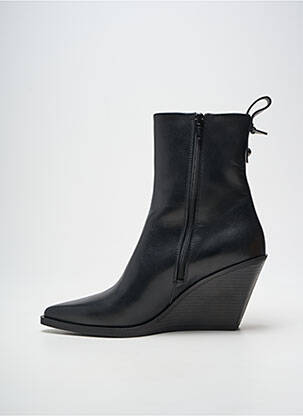 Botine/ghete țesătură satinată toc de 7 la 9 cm negru ELENA IACHI femeie