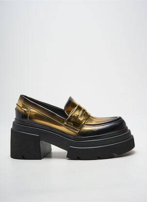 Mocasini material neted toc de 7 la 9 cm auriu ELENA IACHI femeie