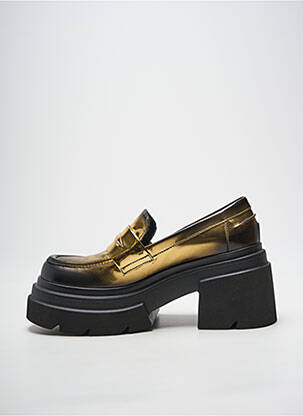 Mocasini material neted toc de 7 la 9 cm auriu ELENA IACHI femeie