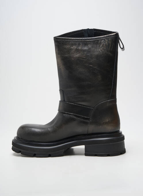 Botine/ghete țesătură satinată toc de 4 la 6 cm negru ELENA IACHI femme