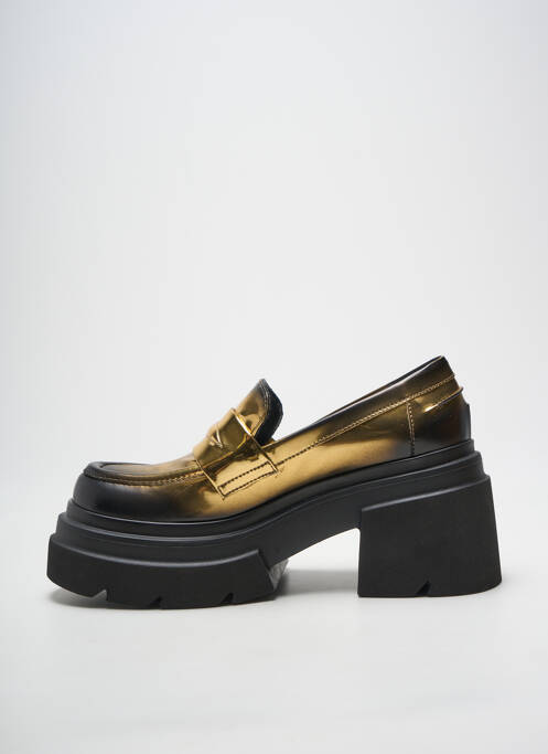 Mocasini material neted toc de 7 la 9 cm auriu ELENA IACHI femme