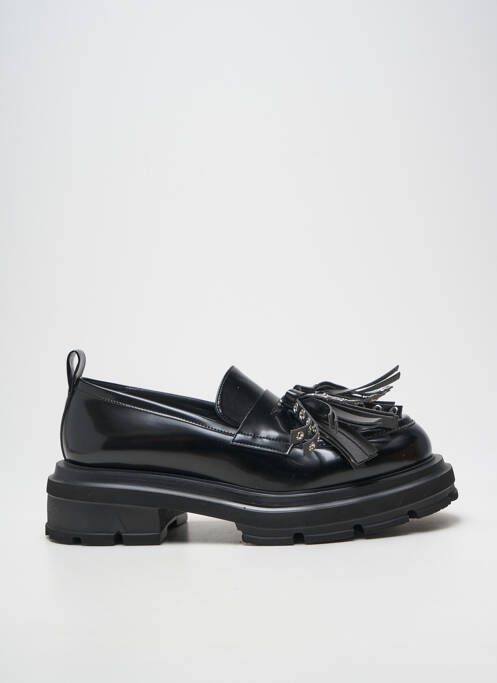 Mocasini material neted toc de 4 la 6 cm negru ELENA IACHI femme