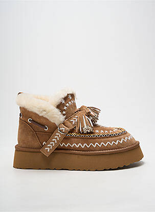 Botine/ghete umplută toc de 4 la 6 cm maro NAN-KU femeie