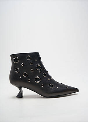 Botine/ghete vârf ascuțit toc de 4 la 6 cm negru JEANNOT femeie