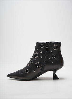 Botine/ghete vârf ascuțit toc de 4 la 6 cm negru JEANNOT femeie