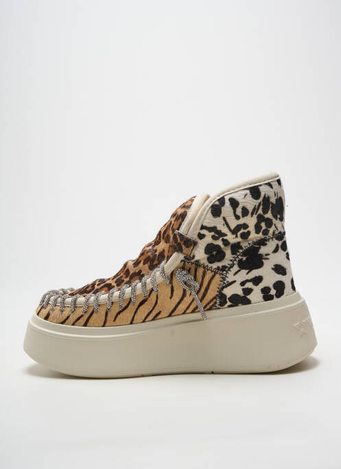 Botine/ghete țesătură satinată toc de 4 la 6 cm bej NAN-KU femme