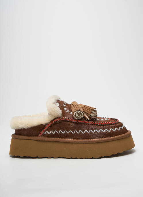 Mulete/saboți toc de 4 la 6 cm maro NAN-KU femme