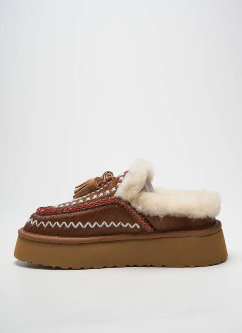 Mulete/saboți toc de 4 la 6 cm maro NAN-KU femme