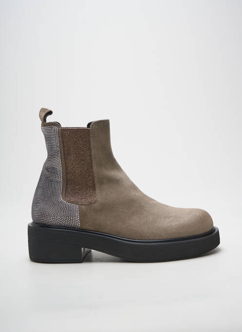 Botine/ghete nubuc toc de 4 la 6 cm gri FRU.IT femme