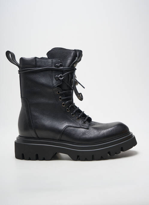 Botine/ghete țesătură satinată toc plat până la 3 cm negru FRU.IT femme