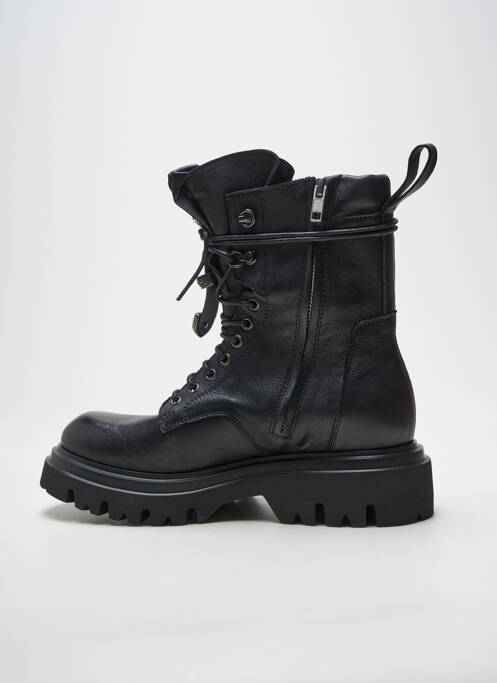 Botine/ghete țesătură satinată toc plat până la 3 cm negru FRU.IT femme