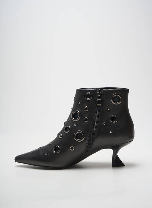 Botine/ghete vârf ascuțit toc de 4 la 6 cm negru JEANNOT femme