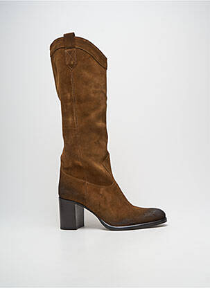 Cizme nubuc toc de 7 la 9 cm maro STRATEGIA femme