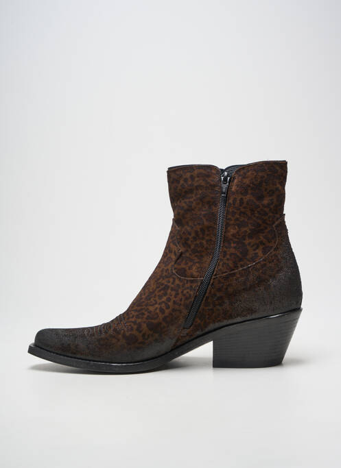 Botine/ghete vârf ascuțit toc de 4 la 6 cm maro FRU.IT femme