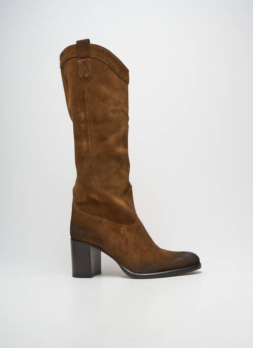 Cizme nubuc toc de 7 la 9 cm maro STRATEGIA femme