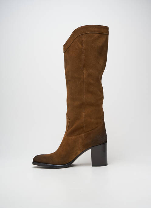 Cizme nubuc toc de 7 la 9 cm maro STRATEGIA femme