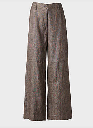 Pantalon larg închidere cu fermoar sub clapetă cu nasturi mărime normală maro DIEGA femme