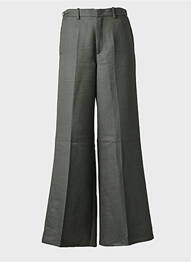 Pantalon larg închidere cu fermoar sub clapetă cu cârlig mărime normală verde FORTE-FORTE femme