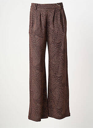 Pantalon drept talie elastică mărime normală maro MOMONI femme