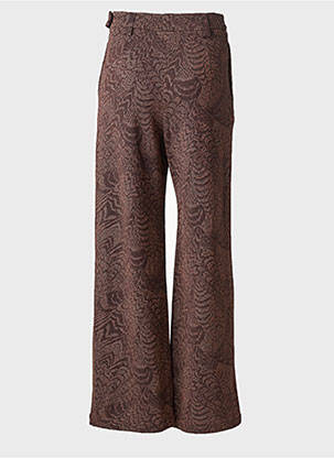 Pantalon drept talie elastică mărime normală maro MOMONI femeie