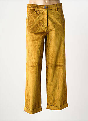 Pantalon drept închidere cu fermoar sub clapetă cu nasturi mărime normală galben MOMONI femme