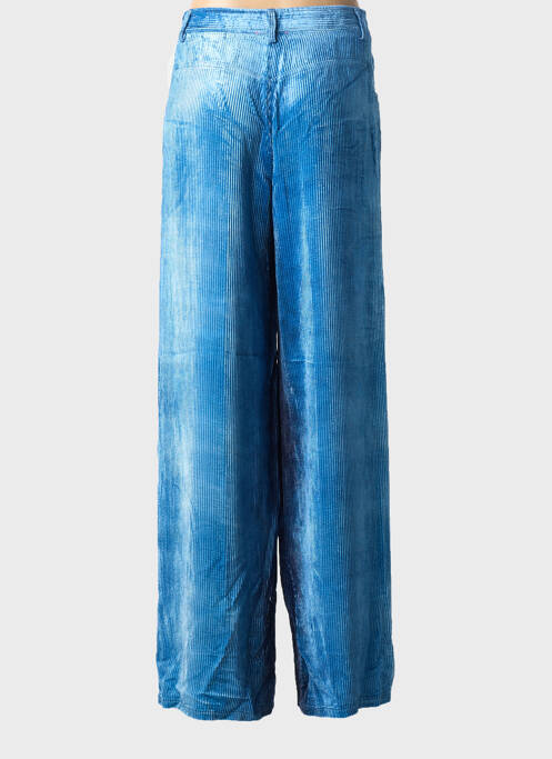 Pantalon larg închidere cu fermoar sub clapetă cu nasturi mărime normală albastru FORTE-FORTE femme