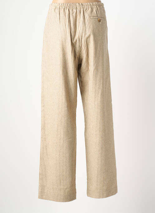 Pantalon larg închidere cu fermoar sub clapetă cu nasturi mărime normală bej HOD femme