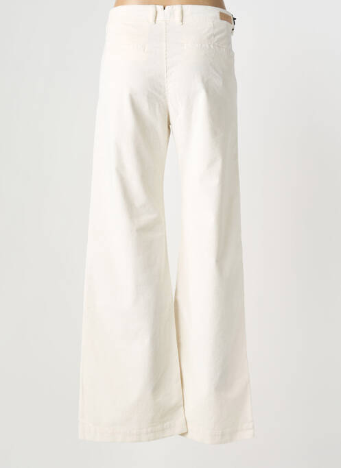 Pantalon larg închidere cu fermoar sub clapetă cu nasturi mărime normală alb FIVE femme