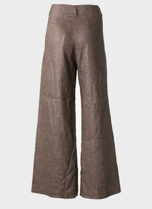 Pantalon larg închidere cu fermoar sub clapetă cu nasturi mărime normală maro DIEGA femme