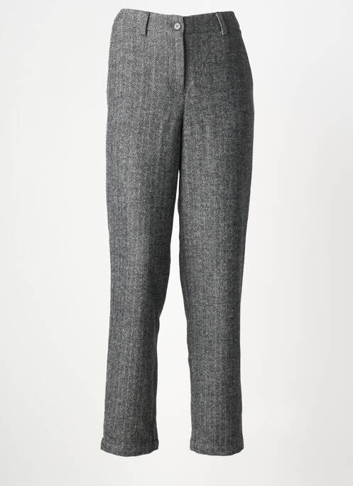 Pantalon drept închidere cu fermoar sub clapetă cu nasturi mărime normală gri BELLA JONES femme