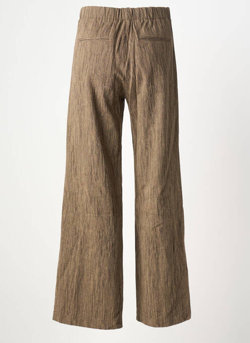 Pantalon larg închidere cu fermoar sub clapetă cu nasturi mărime normală maro POMANDERE femme