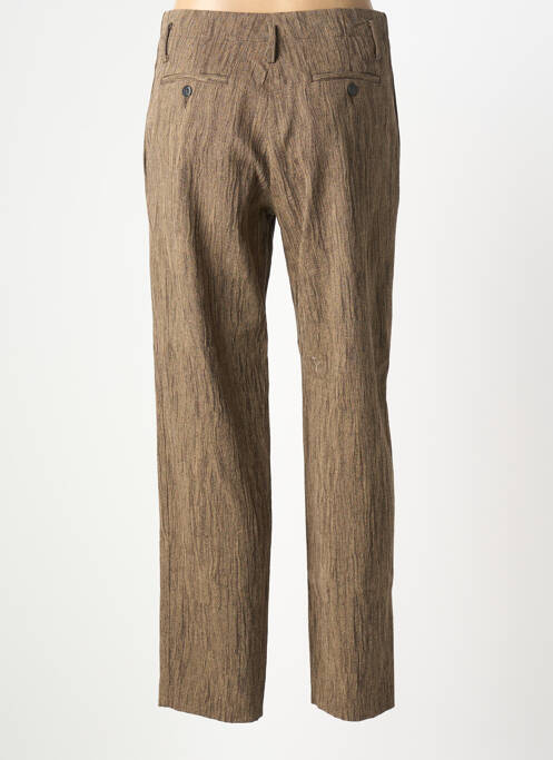 Pantalon drept închidere cu fermoar sub clapetă cu nasturi mărime normală maro POMANDERE femme