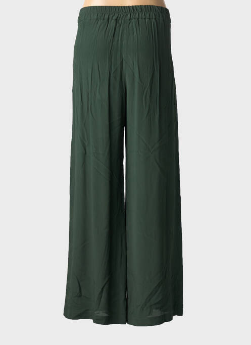 Pantalon larg țesătură poplin talie înaltă verde MOMONI femme