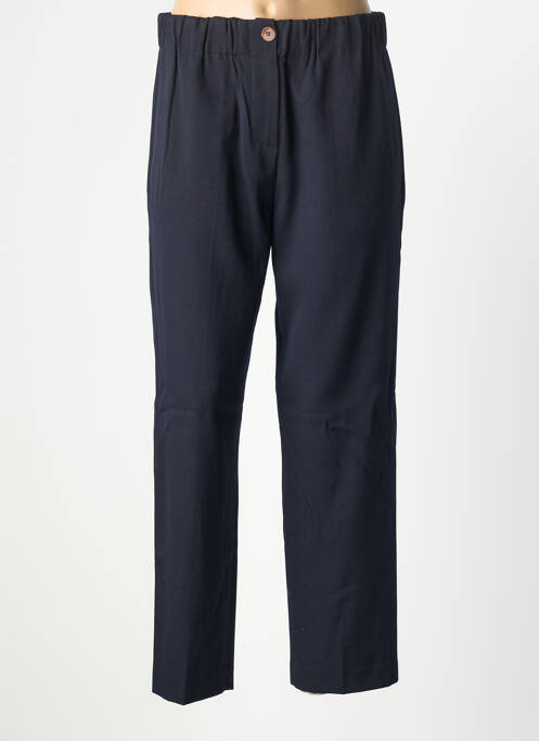 Pantalon drept închidere cu fermoar sub clapetă cu nasturi mărime normală albastru ALYSI femme