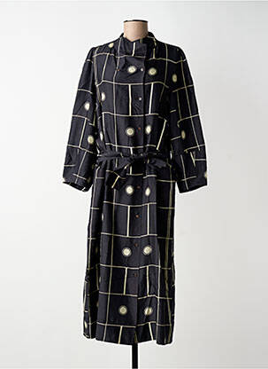 Rochie midi imprimeu fantezie mâneci lungi negru SOEUR femeie