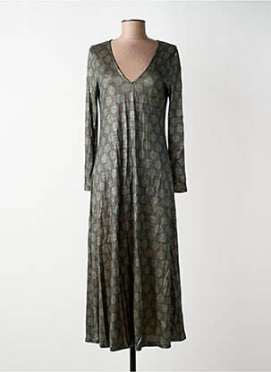 Rochie lungă mâneci lungi mâneci lungi verde SIYU femme