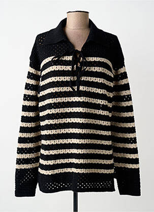 Pulover plasă decupată mâneci lungi negru VANESSA BRUNO femme