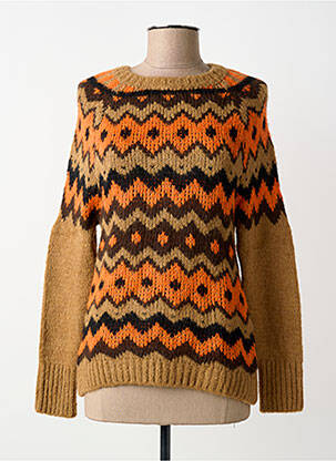 Pulover croială cambrată mâneci lungi maro MAISON HOTEL femme