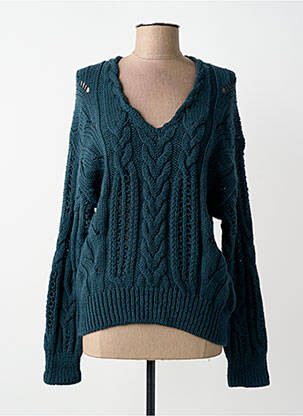 Pulover croială cambrată mâneci lungi verde POMANDERE femme