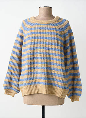 Pulover guler rotund mâneci lungi albastru LOLLYS LAUNDRY femme