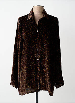 Cămașă imprimeu fantezie mâneci lungi maro SIYU femme